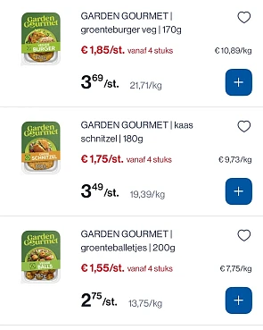 Verschillende producten van garden gourmet -50%