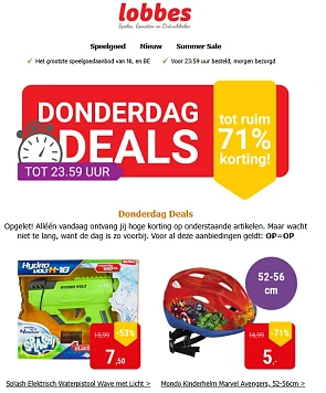 Donderdagdeal bij Lobbes: tot -71%