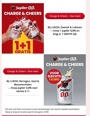 Jupiler 0,0% 1+1 gratis