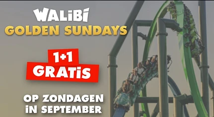 Zondagen september 1+1 gratis Walibi Holland