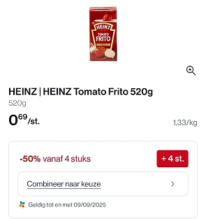 Heinz Tomato Frito slechts €0,345
