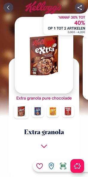 Kellogg's extra granola -30 tot -40%