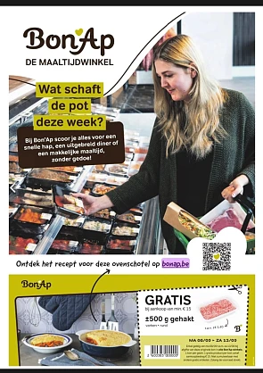 vandaag 7/9 bonnetje in de zondag voor gratis gehakt bij bon ap