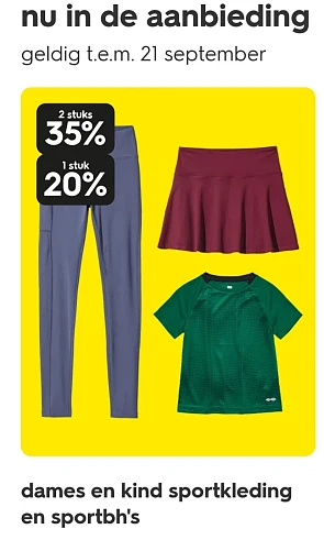 sportkleding kind en dames tot -35%