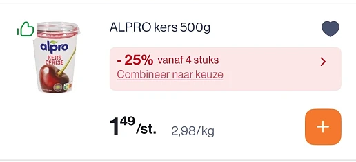 Alpro plantaardig alternatief yoghurt 500 gram met mooie korting