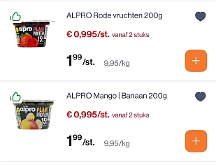 Alpro dessert 200 gram -50% bij Colruyt