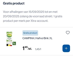 Gratis product bij bestelling bij Collect en go