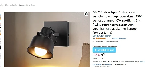 Slechts 8.99€ voor een mooie lamp? Lees hieronder waar