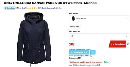 Parka Only, maten XS en S aan €18,00 bij Bol
