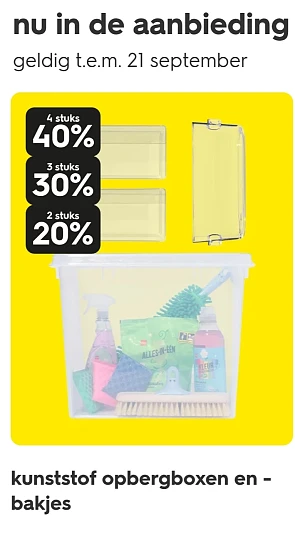 kunststof opbergboxen en -bakjes tot -40%