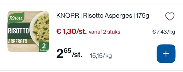 Knorr risotto 175 gram -50%