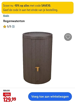 Dagdeal Lidl: 4rain Regenwaterton Madera 220 liter