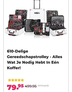 610-delige gereedschapstrolley