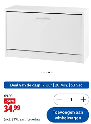 Dagdeal Lidl: schoenenkast -50%