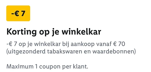 - €7 op 12 en 13 september Lidl plus app
