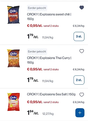 Croky chips explosions 150 gram -50%