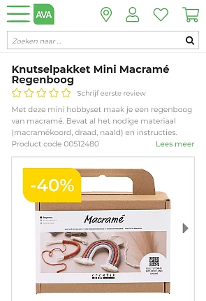 Macramé regenboog 40% korting bij Ava