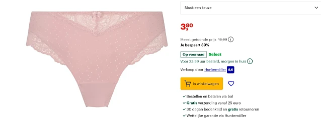 Hunkemöller dames lingerie met 80 procent korting bij bol