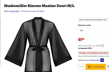Hunkemöller Kimono Maxime met 80 procent korting bij bol