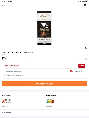 Lindt chocolade 70%