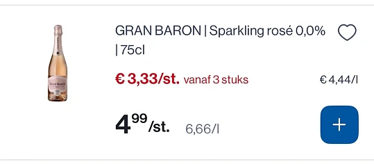 Gran baron sparkling Rose 0,0% goedkoper