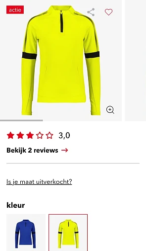 Kinder voetbal pully voor €8,99