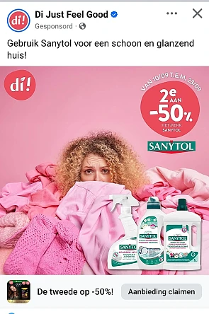 Sanytol 50% op jouw 2de product bij Di