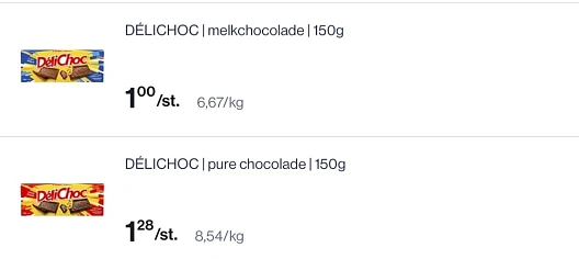 Delichoc koekjes 150 gram goedkoper