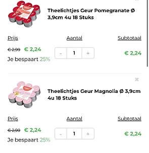 Geur theelichtjes Bolsius