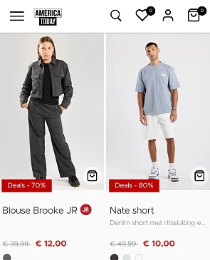Deals tot 80% bij america today