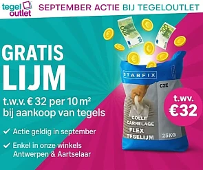 Gratis tegellijm t.w.v. €32 bij Tegel Outlet 👍🏻