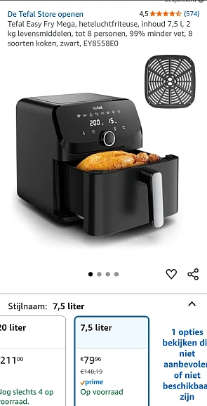 Tefal Easy Fry Mega heteluchtfriteuse 7,5L