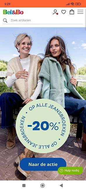 20% korting op jeansbroeken bij Bel&Bo