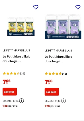 Dagdeal: Le Petit Marseillais douchegel aan hoge korting bij bol.com