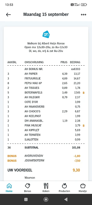 €9,30 korting ah