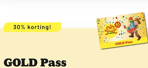 30% korting op gold en diamond Passes Bobbejaanland