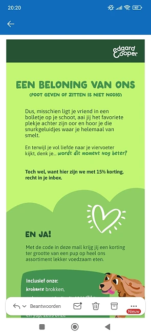 Edgard Cooper: 15% korting