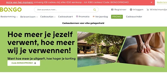 -€8,00 per €50,00 bij Bongo cadeau
