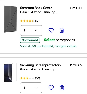 1+1 gratis op Samsung mobiele accessoires
