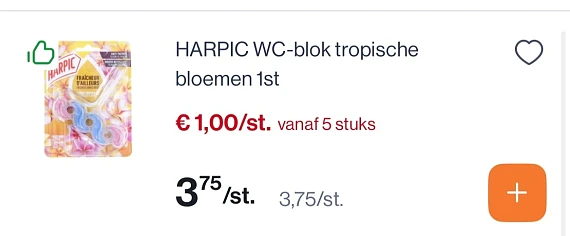 Harpic toilet blokjes 5 stuks voor 5€
