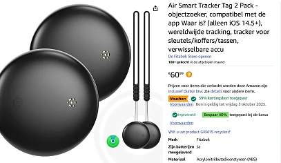 2 stuks air smart trackers bij amazon