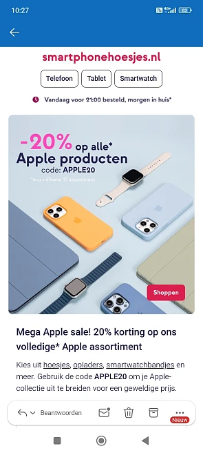 Smartphonehoesjes.nl: 20% korting op Apple producten