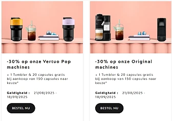 -30% op Nespresso koffiemachines ☕ t.e.m. 18/09