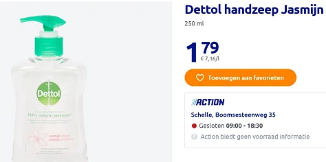 Dettol handzeep Jasmijn goedkoop bij Action 🌸