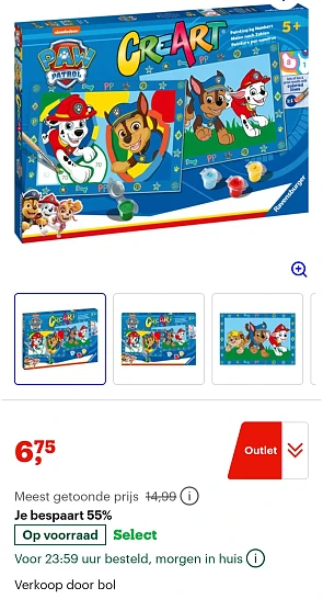 Paw Patrol schilderen op nummer -55%