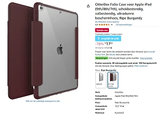 OtterBox hoesje voor Apple iPad voor €17,60 ipv €79,99