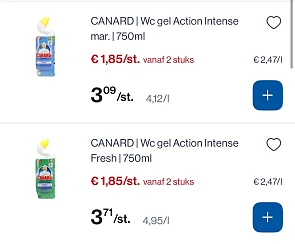 Canard wc gel 750 ml -50%