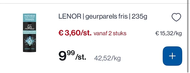 Lenor geurparels fris heel goedkoop