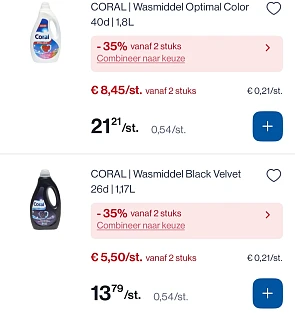 Coral wasmiddel in mooie promo bij Collect en go