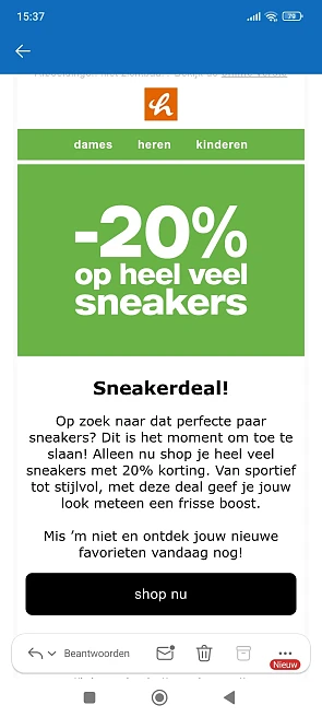Vanharen: 20% korting op sneakers